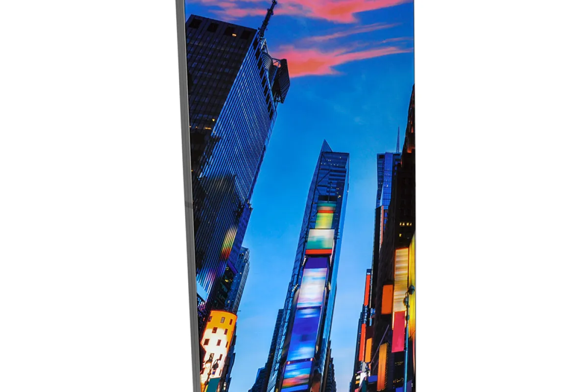 Aluminium-Stele mit Stoffdruck, unbeleuchtet