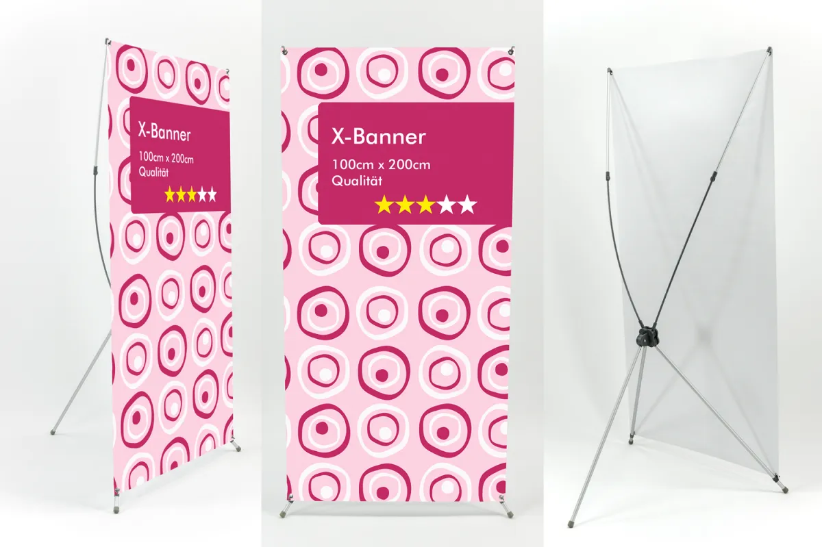 X-Banner-Display mit Digitaldruck